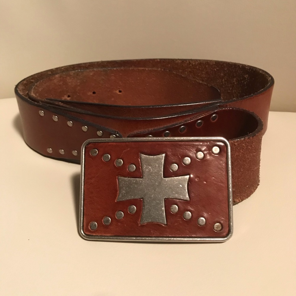 Guess brown leather belt